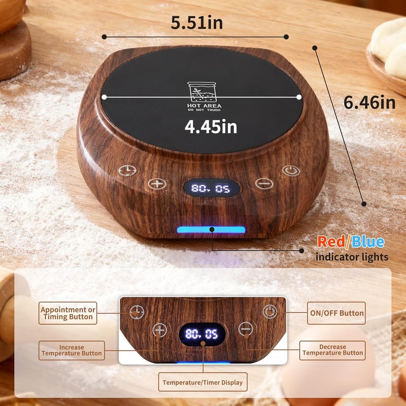 Everkeen Sourdough Starter Warmer，Precise Control of Every 1°F (70-120°F)，24-Hour Timer Intelligent Memory Heating Function Sourdough Starter Heater for Home Baking with Thermometer - Image 3